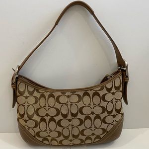 COACH Signature Tan Hobo Handbag